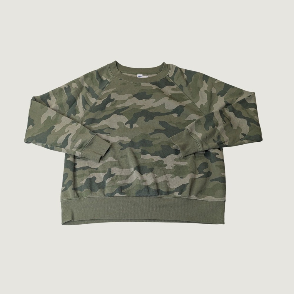 Old Navy Camo Sweatshirt M Green Utility Gorpcore Streetwear Casual Layering - Picture 2 of 9